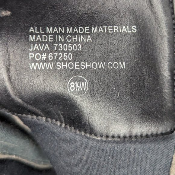 Banana Blues Black Faux Leather Moto Boots Size 8 1/2W - Picture 8 of 10